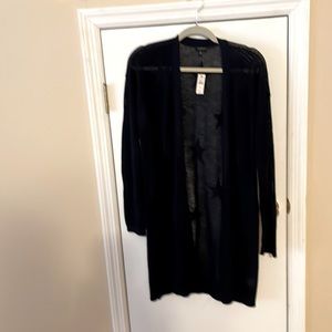 Talbots navy blue lightweight duster.